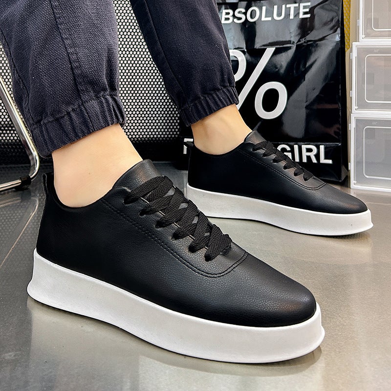 Four Seasons Men'S Shoes Slip-On Skate Shoes Small Black Lazy Shoes Men'S Casual Light Sneaker Student Lace-Up Shoes - Image 2